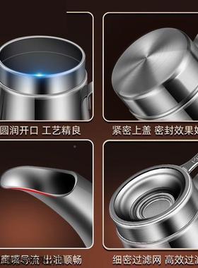 德档高316不国锈钢油壶家用厨房油防漏带瓶盖带上海立轩滤网储油