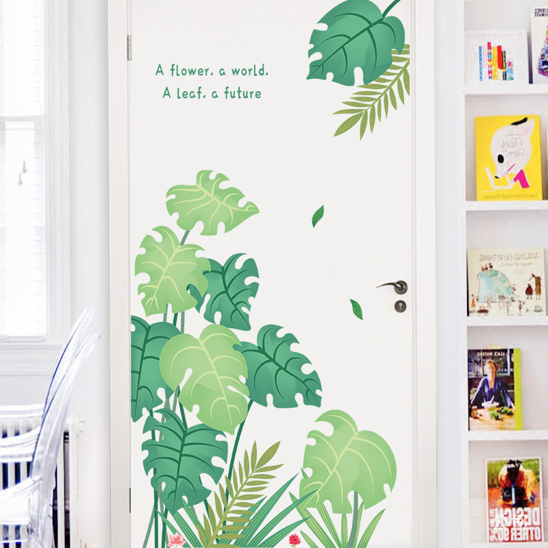 北欧ins木门翻新门贴装饰入户门上贴纸小图案自粘衣柜子墙纸贴画