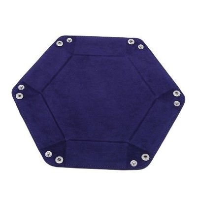 New Foldable Dice Tray Box PU Leather Folding Hexagon Coin