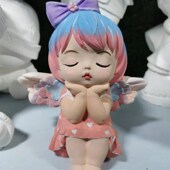 极速安妮宝贝新款 彩绘摆摊存钱罐涂色卡通模具石膏像乳胶石膏娃娃