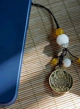 文殊九宫八卦牌精雕细刻栩栩如生小巧玲珑电镀仿金工艺可DIY搭 配