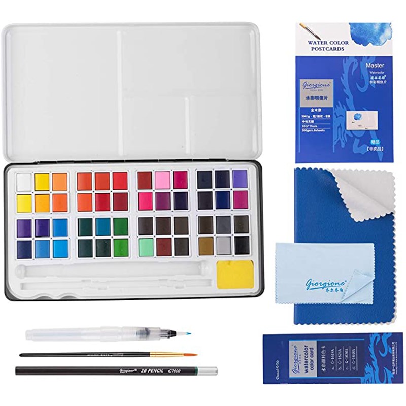 Professional 18/24/36/48 Colors Solid Watercolor Paints Set