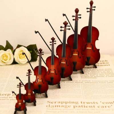 好货Classical Violin Replica Decor Musical Instrument Orname