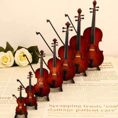 好货Classical Violin Replica Decor Musical Instrument Orname