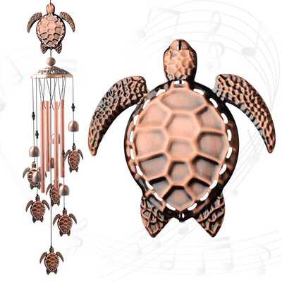 极速2021 Antque Wnd Chmes Turtle Sd Alumnum Hangng Orna
