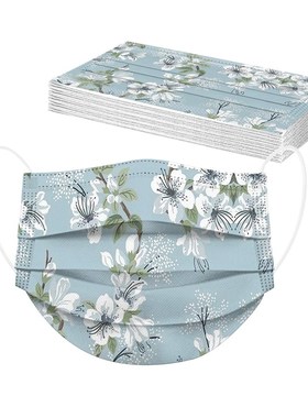 10/50pc Beautiful Flower Prints Masque Jetables For Adults 3