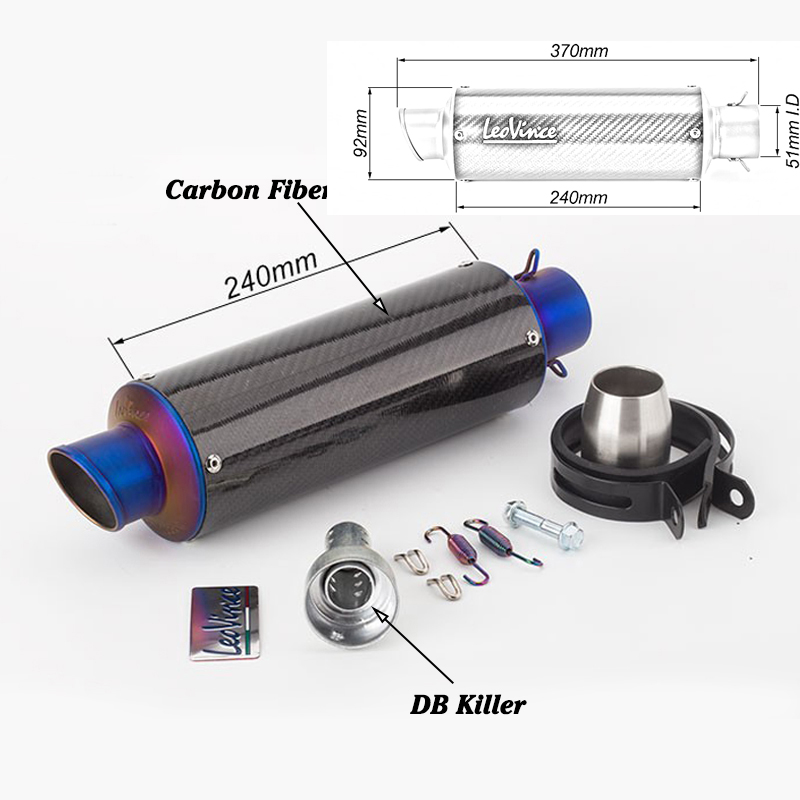 摩托车改装排气管消声器碳纤维LEOVINCE排气管R25 Z400 RC390