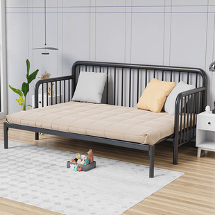 客厅金属抽拉式折叠铁艺沙发床两用坐卧钢架铁床铁架子推拉伸缩s^