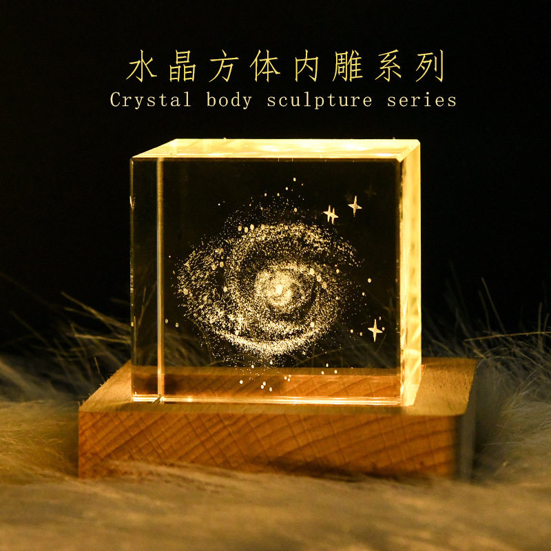 圣诞高级感3D发光月亮小夜灯