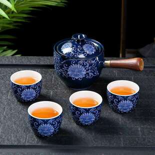 家用茶 快客杯旅行茶具逍遥泡自动茶壶一壶四杯玻璃简约便携小套装