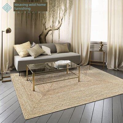 进口拉菲亚地毯客厅IBA咖啡手工编织维圆形斯边堪的纳亚小清桌新