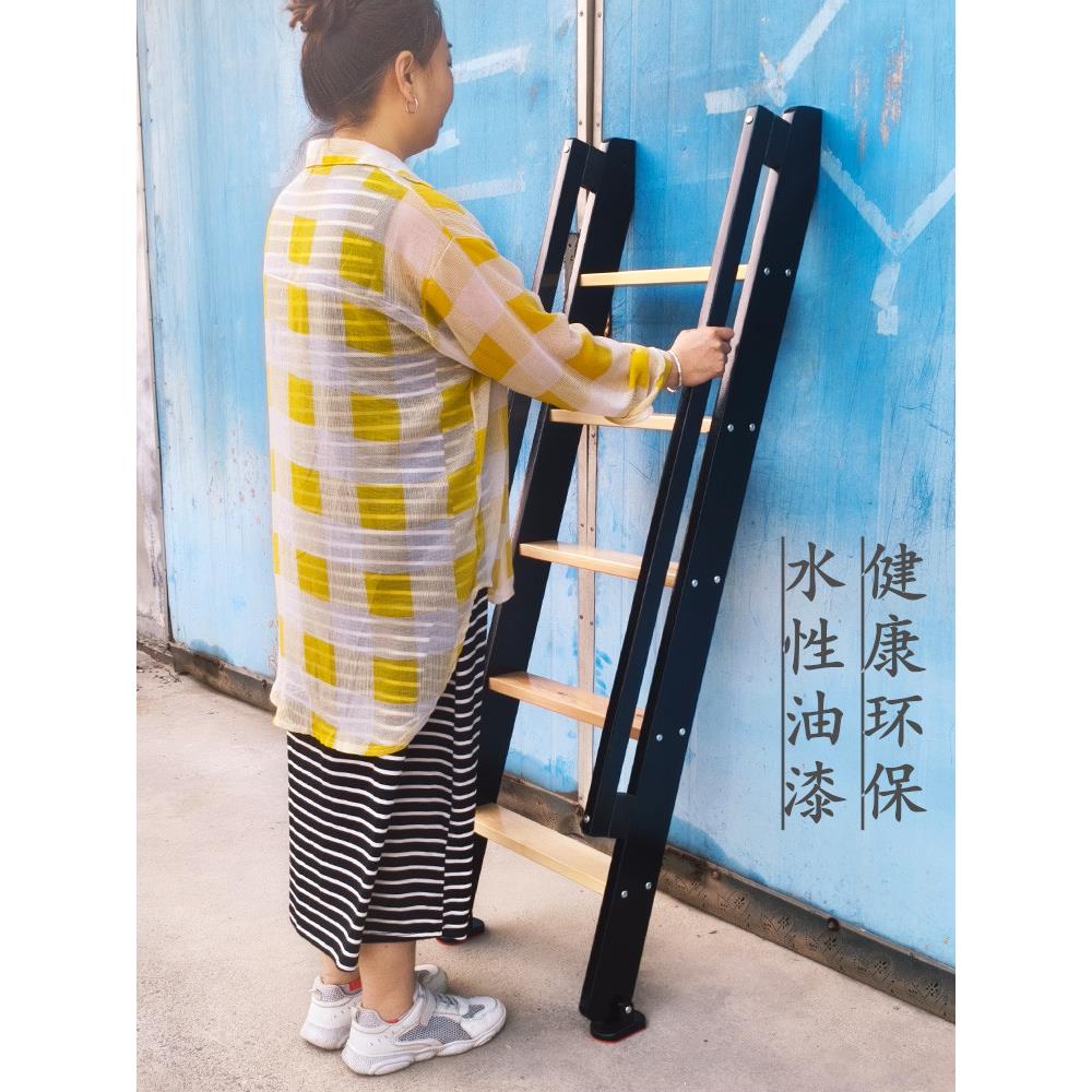 家用加室厚木制带楼扶手梯覆式阁XFV楼梯防滑实木梯内简易直原木