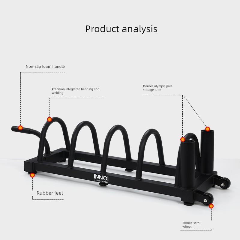 杠YKS铃片架子健家铃用商用奥杆杠铃片收纳架可片移动身哑存储架图片