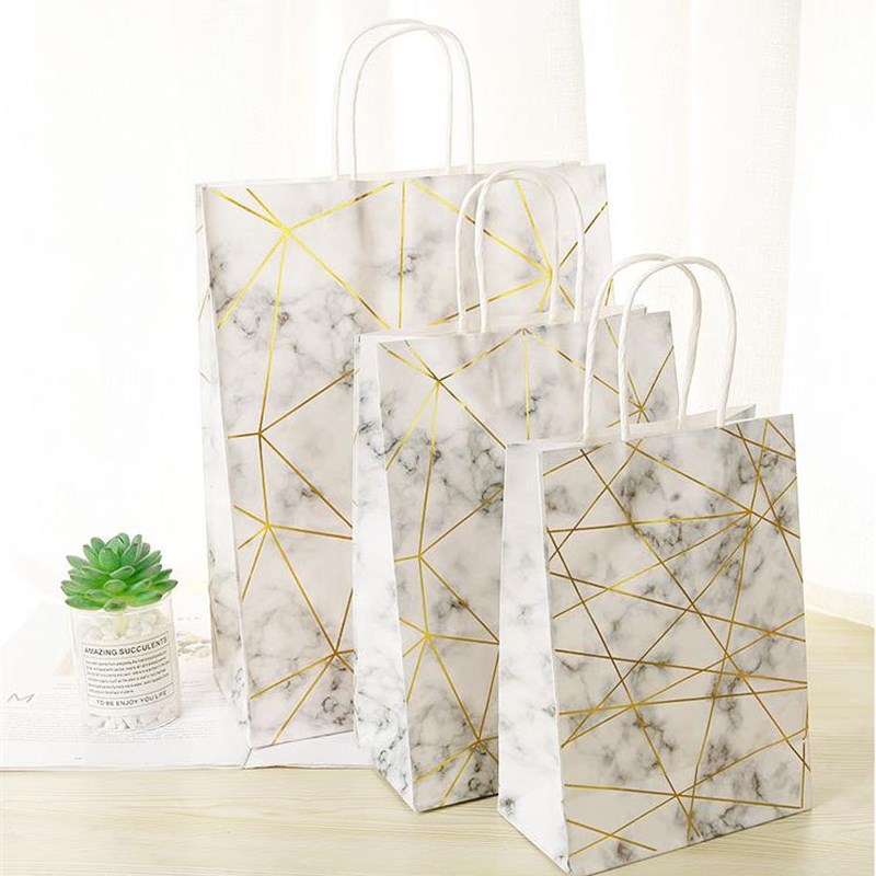 艺术artist大理石纹烫金竖款手提袋工艺品礼品袋15*6*21cm灰度