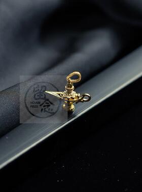 (Gold inlaid diamond pendant - Aladdin magic lamp 14s925