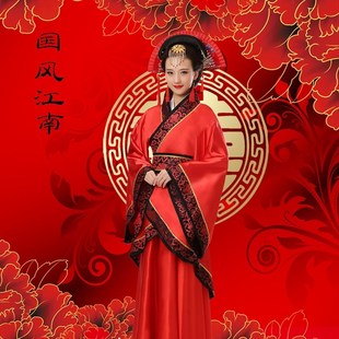 结婚喜服婚礼汉服唐朝汉朝婚服男女 红色新娘新郎中式 2020新款 古装
