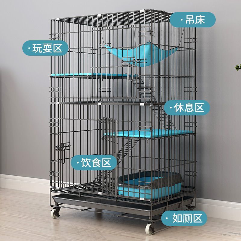 猫笼子家用室内别墅超大自由空间两层猫舍猫屋猫窝宠物带猫咪用品