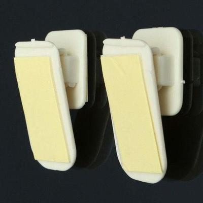 4PCS PP Plaic White Hooks icker Holder adhesive on the
