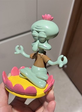 章鱼哥手机支架莲花宝座卡通盆平板架子桌面可爱创意树脂摆件礼物