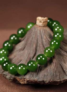 Hotan Jade Jasper Hand String Girl Spinach Green Simple and