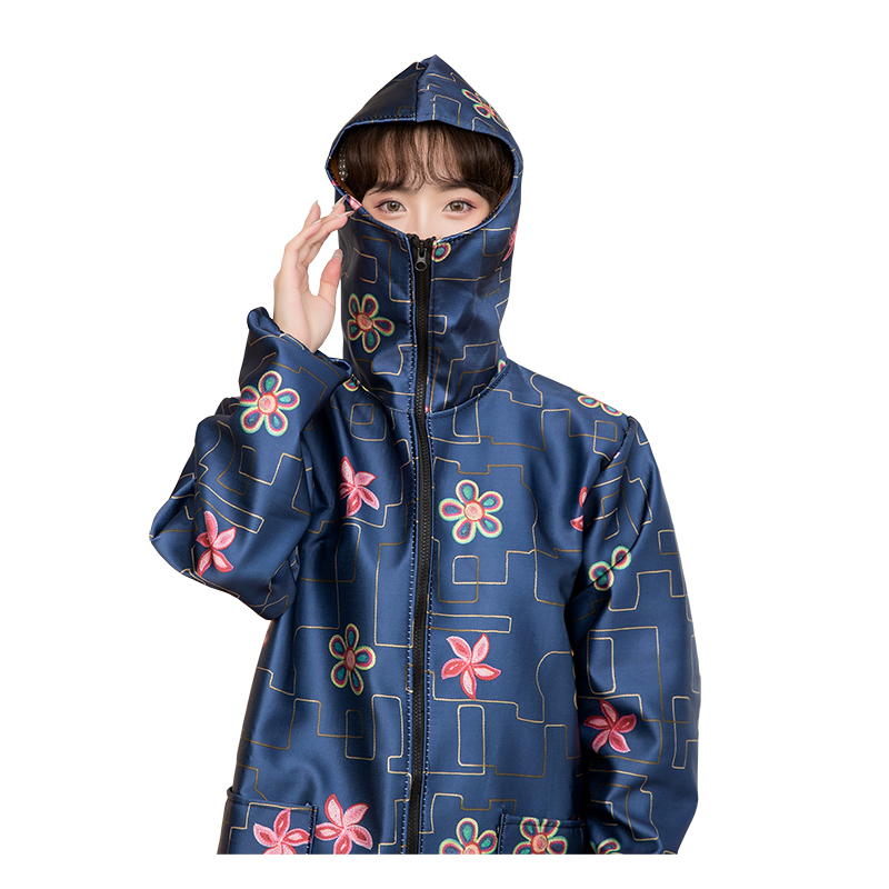 做饭防油烟炒菜穿的厨房罩衣防护衣连帽子围裙女家用防水防油衣服