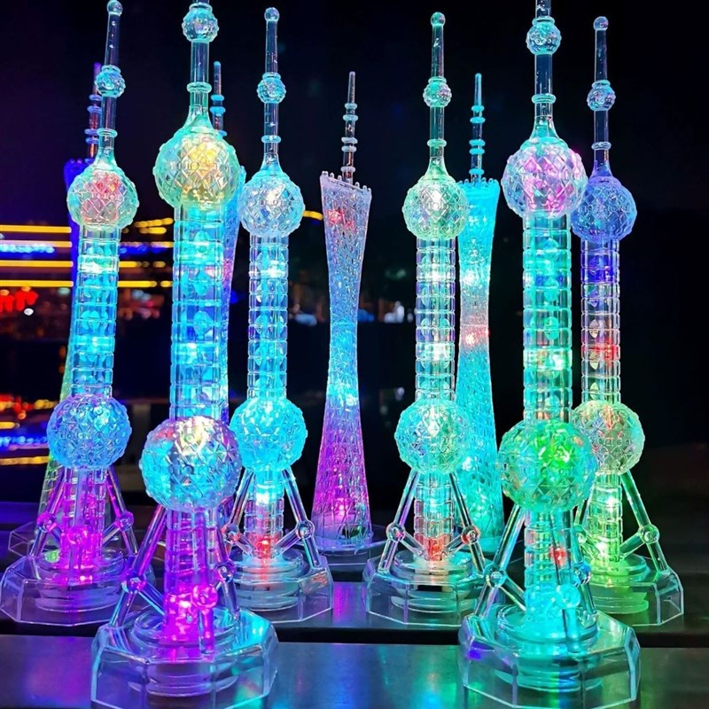 广州塔模型发光底座小蛮腰东方明珠塔小摆件微缩建筑模型创意礼物