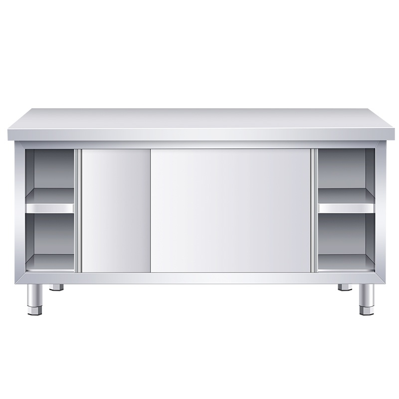 电器置物架台面不绣钢的厨房工作台收纳柜子储物柜带门小家电商用