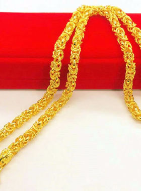 莹玉碧金店同款越南沙金项链男士镀金项链久不掉色粗霸气潮流双龙