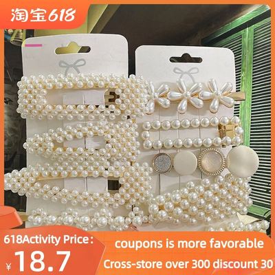 Pearl hair accessories clips hairclips Women pin Barrettes