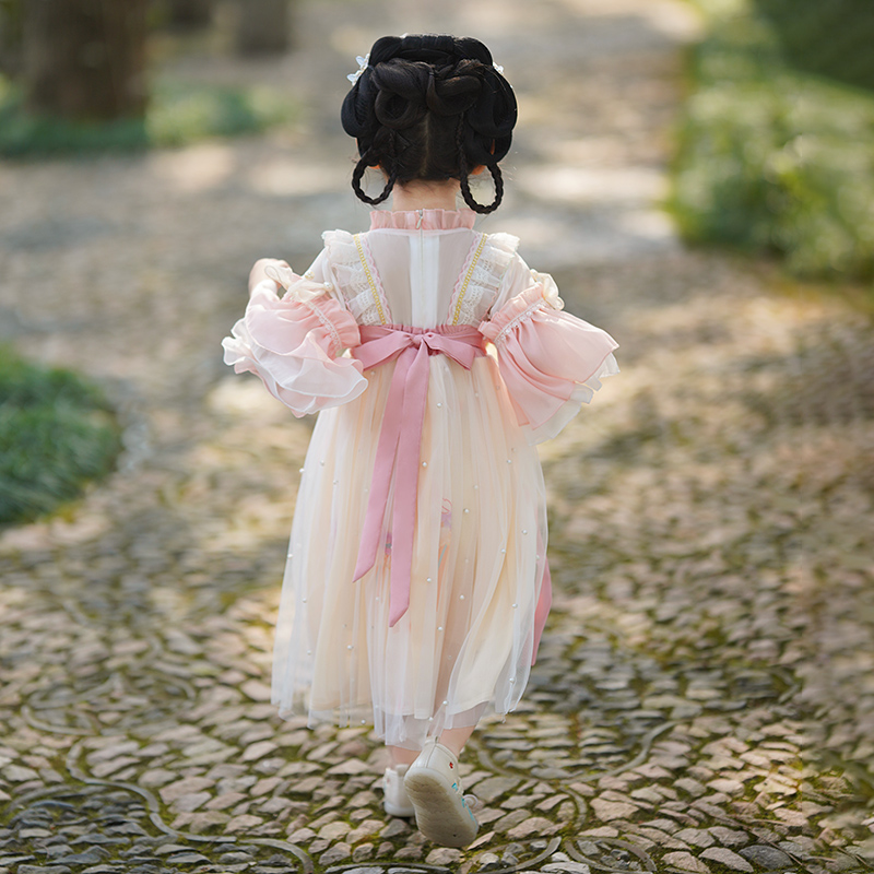 汉服夏装薄款中国风连衣裙古装六一表演服超仙宝宝襦裙洋气公主裙