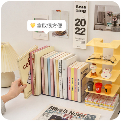 ins风书立收纳盒桌面办公室文件夹书本神器学生书架透明置物架子