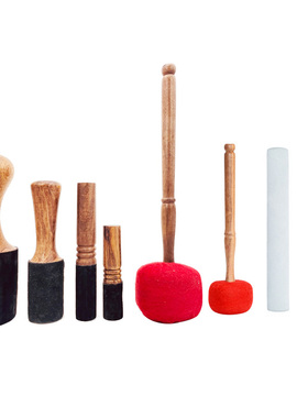 极速颂鉢敲棒摩擦棒棉棒羊毛皮棒棒吸鉢随器身颂鉢包