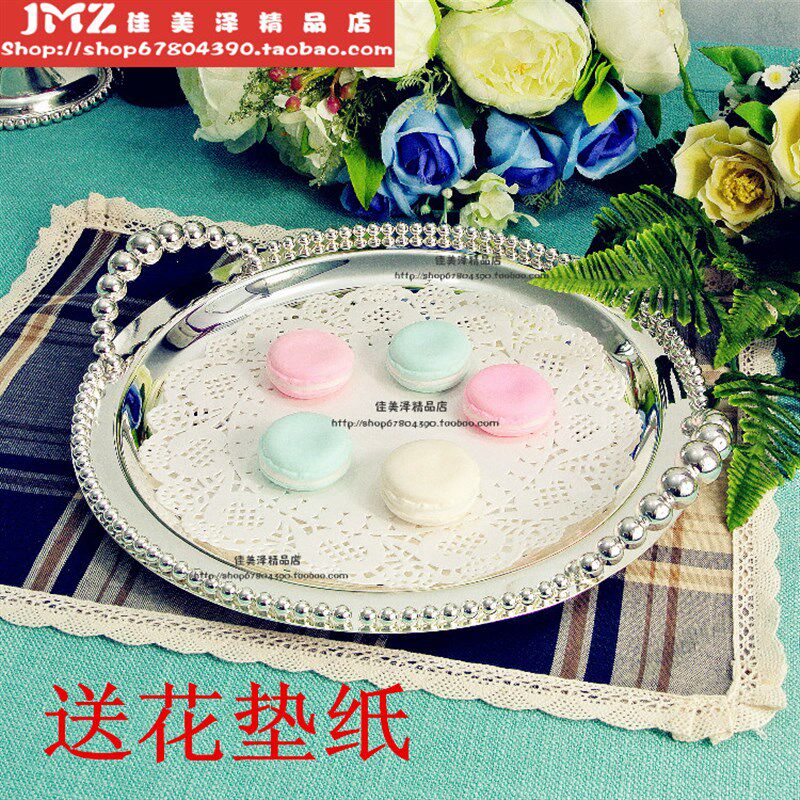 极速[佳美泽]欧J式圆形下午茶点心盘样板房装饰摆设甜品西点摆盘