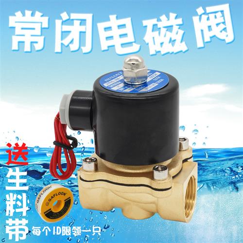 常闭电磁阀水阀2W200-20气阀控制阀AC220V铜4分6分1寸DC24V DN15