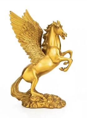 黄铜飞天马龙马摆件马到成功生肖马客厅办公室装桌面店铺饰品铜马