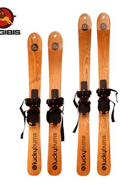 出口厂家供应实木滑雪板时尚雪橇双板水曲柳套装10cm滑雪双板