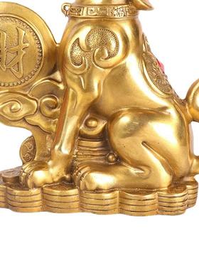 铜狗摆件生肖狗家居摆件礼品厂家坐地生财狗