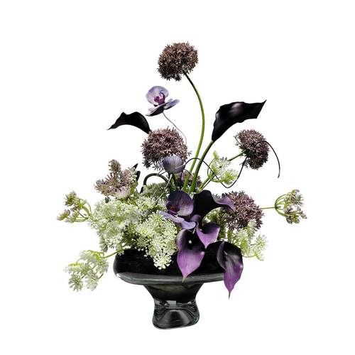 现代紫色假花设计师款高档仿真插花卉摆设客厅仿生餐桌装饰品摆件