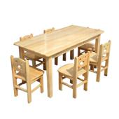 幼儿园实木桌椅宝宝学习桌套装 儿童写字绘画木制长条桌