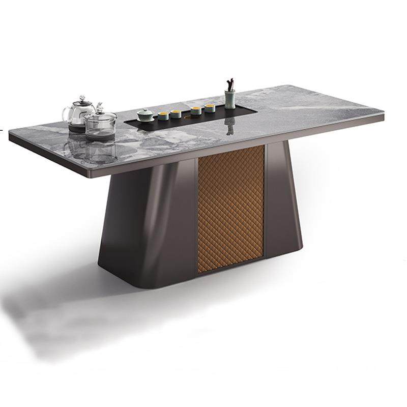 现货茶桌办公室灰色岩板泡茶一体桌椅组合茶桌,商业/办公家具,茶台/茶桌,淘宝优惠券,粉丝福利购,淘宝优惠卷