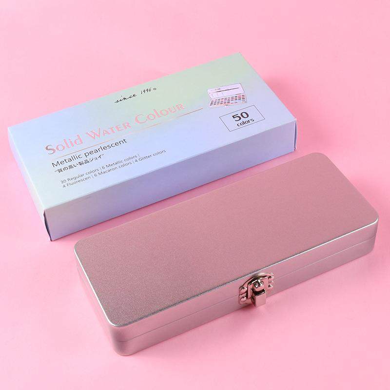 100色固体珠光铁盒水彩颜料套装水彩学生绘画初学者颜料,玩具/童车/益智/积木/模型,颜料,淘宝优惠券,粉丝福利购,淘宝优惠卷