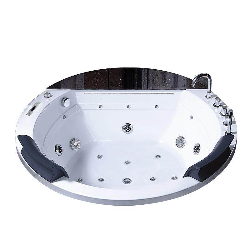 圆形浴缸家用嵌入式双人浴盆大瀑布冲浪按摩浴缸智能恒温浴池