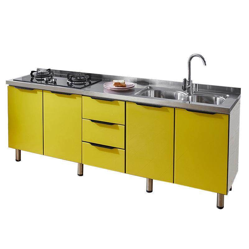 简易橱柜家用不锈钢经济型厨房柜子灶台柜租房农村公寓改造用橱柜