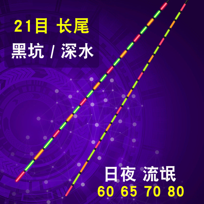 速发日夜两用夜光鱼漂超长流氓漂黑坑水库鲤鱼高灵敏夜电长尾钓子
