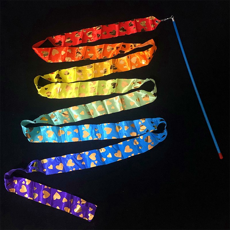 速发渐变跳蹈彩带幼儿园彩成色人体操表演出道具舞舞丝带儿童飘带