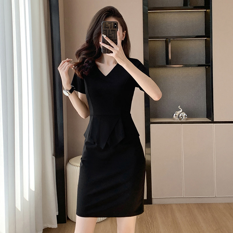 速发职业连衣裙夏台珠宝店师工作服酒店前季工装裙子薄