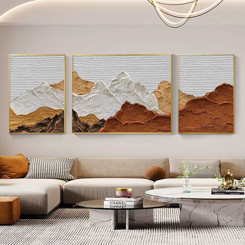 速发沙芬村油画新术画背有靠山壁画客厅2024艺款大发背景墙装饰画