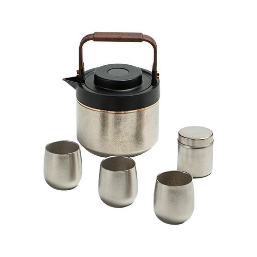 速发高端纯钛大号提梁壶三杯茶具套装茶壶茶杯礼盒送领导长辈礼物