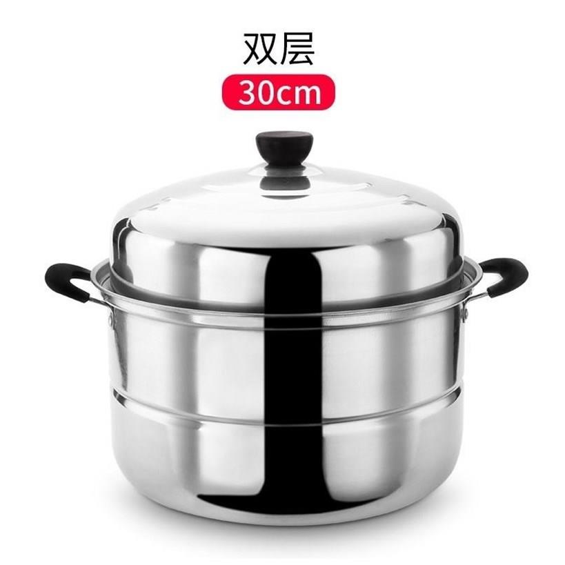 速发双层铝蒸锅家用老式铝锅烧水蒸馒头锅加厚大容量汤锅4M钢筋锑