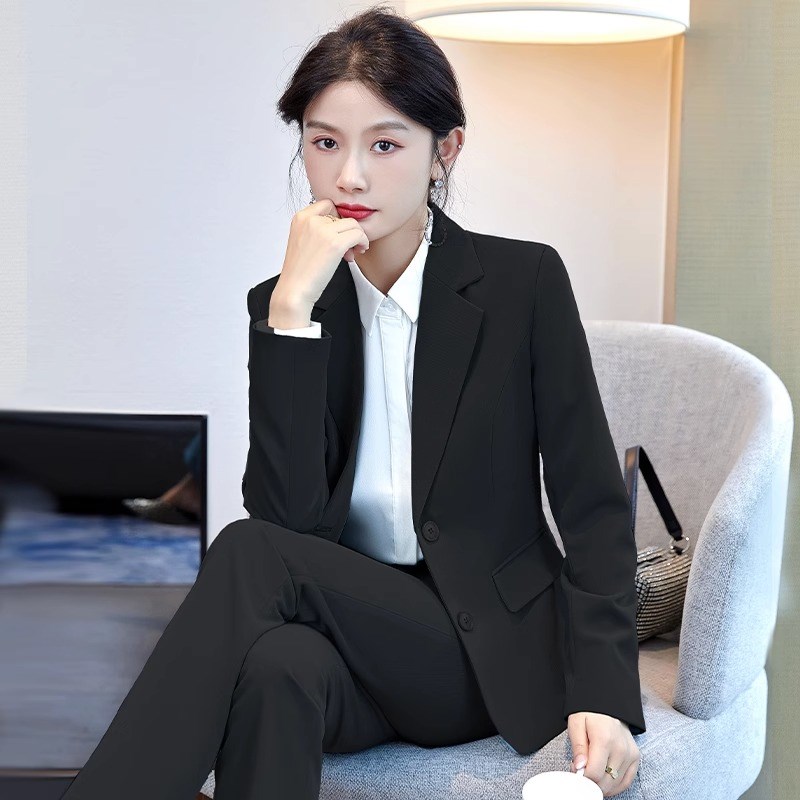 速发黑装小西服面试色作服外套职业正工套装大学生春秋气质高端